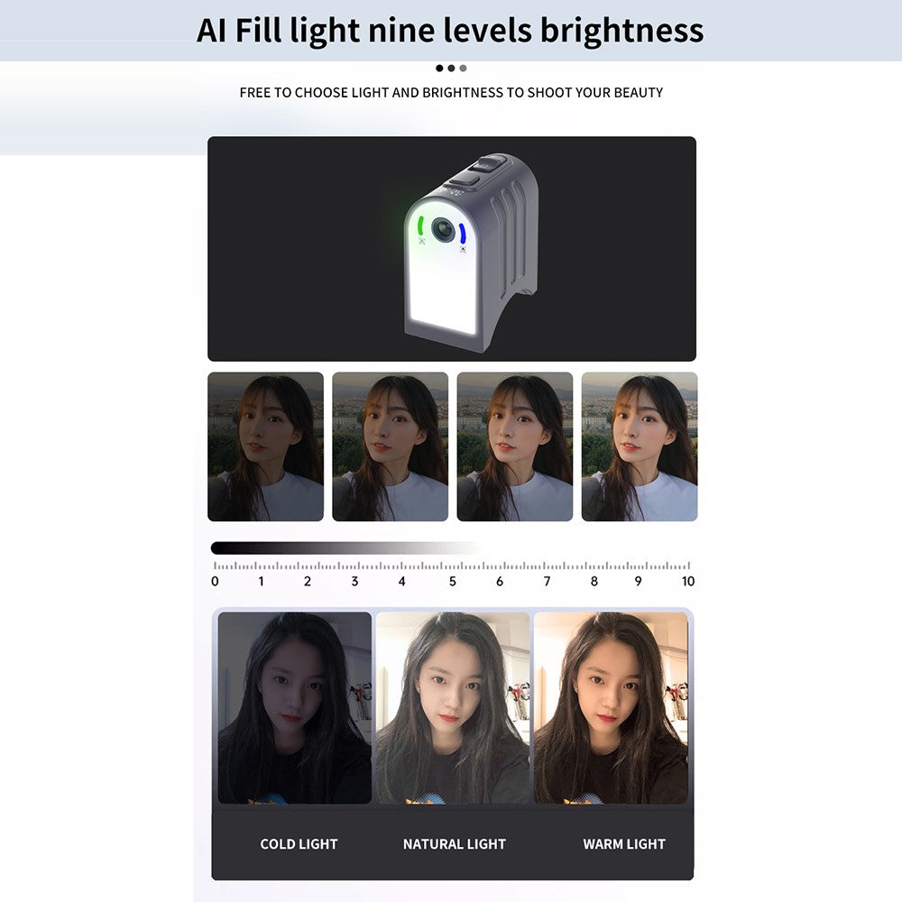 F10pro max AI Face Tracking 3 Axis Handheld Gimbal Stabilizer with App and Fill Light for Smartphones