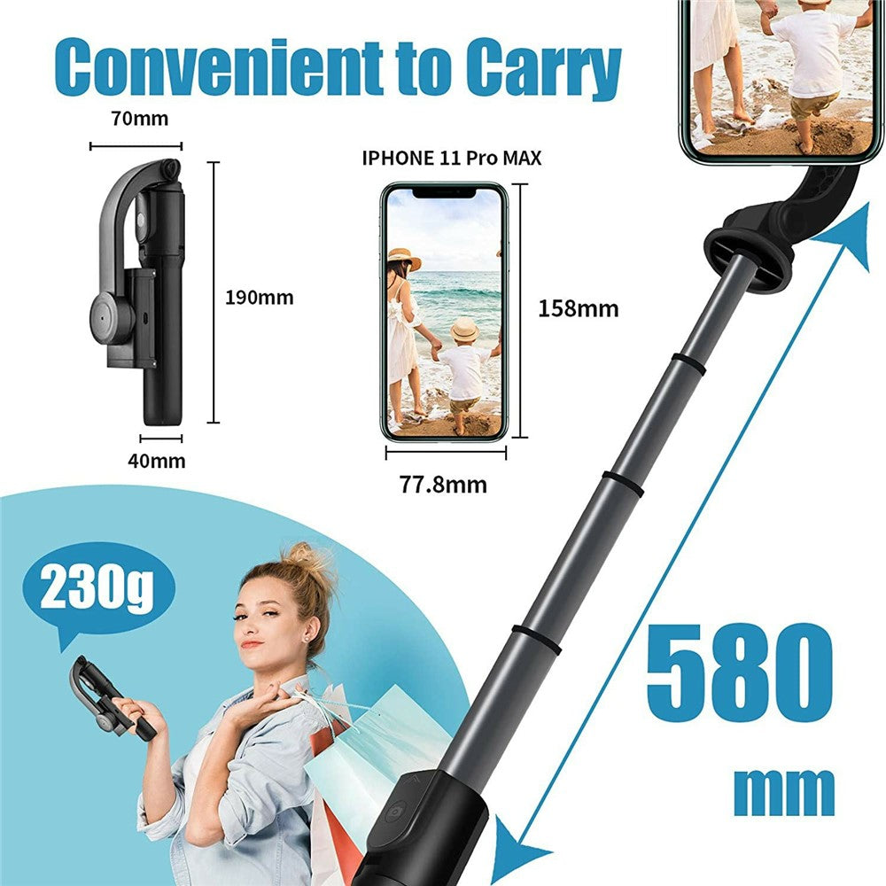 H5 Single Axis Stabilizer Smartphone Gimbal Extendable Selfie Stick Tripod with Bluetooth-Compatible Shutter