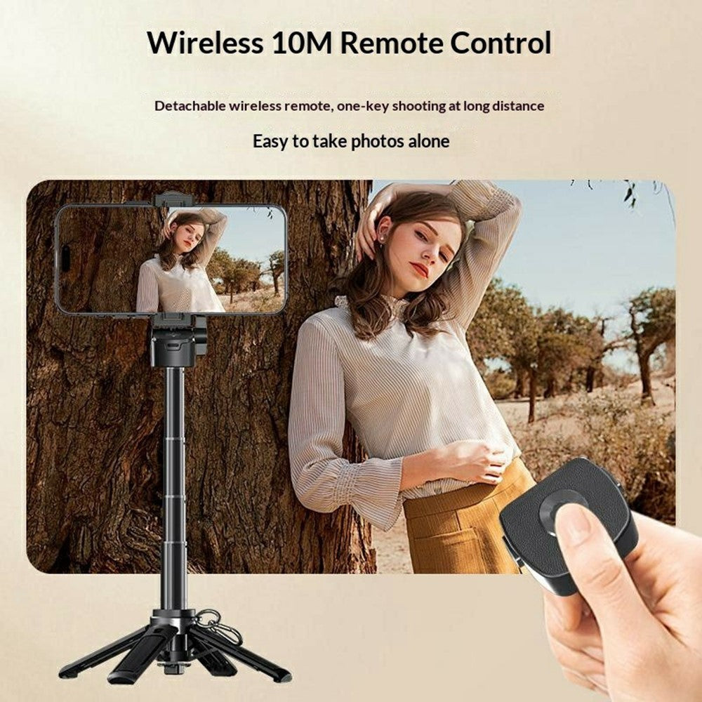 FUNSNAP P30 Mini Pocket Selfie Stick 42cm Extendable 4-leg Tripod with Bluetooth-compatible Remote for Smartphone