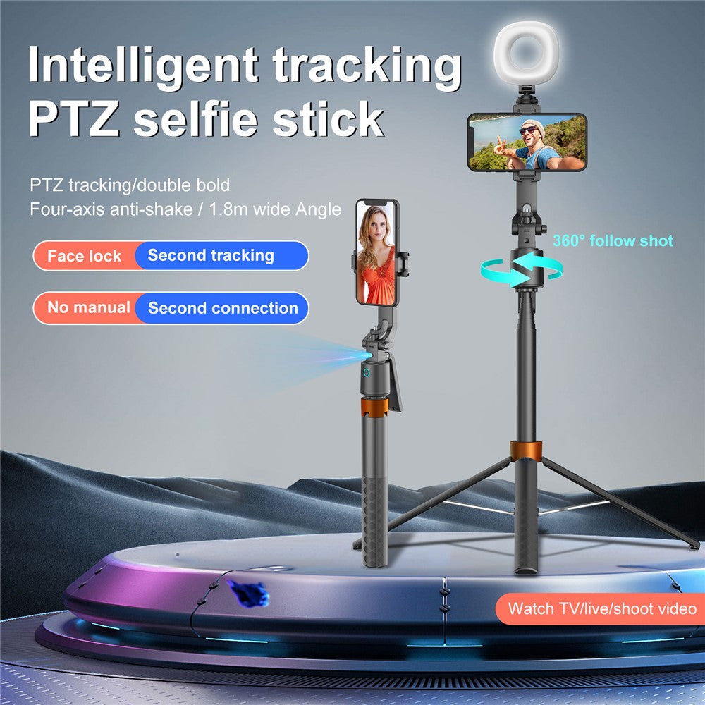 Q13 AI Smart Tracking Gimbal with 2Pcs Fill Lights Phone Selfie Stick 360 Degree Face Follow Vlog Stabilizer for Phone Photography