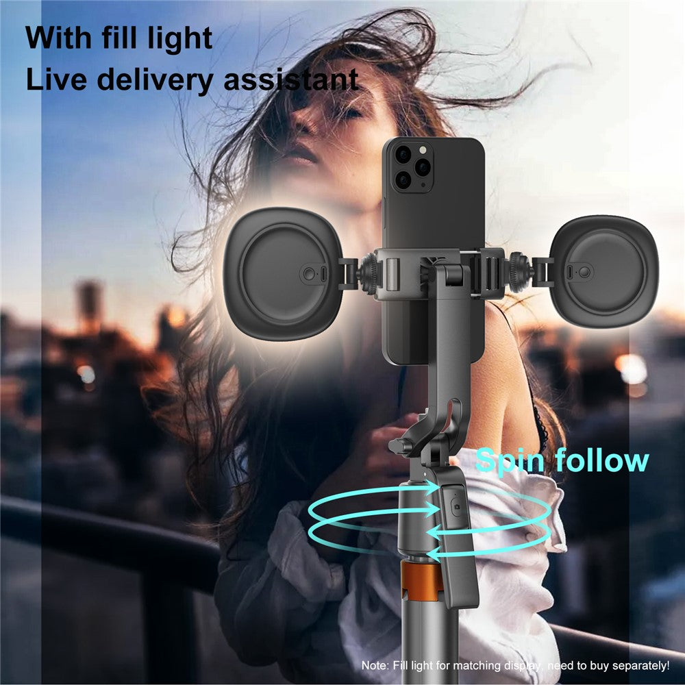 Q13 AI Smart Tracking Gimbal with 2Pcs Fill Lights Phone Selfie Stick 360 Degree Face Follow Vlog Stabilizer for Phone Photography
