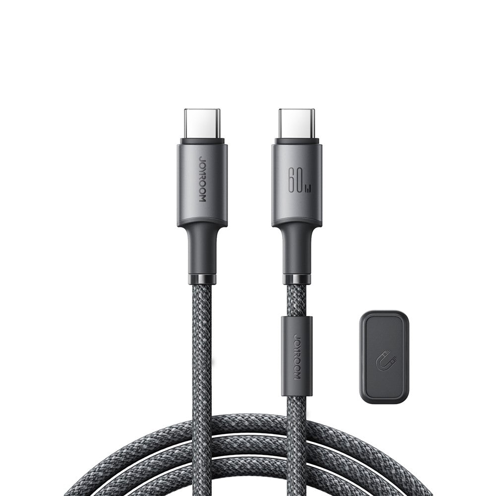 JOYROOM S-A50 1.2m Type-C to Type-C 60W Fast Charging Data Cable with Magnetic Cable Holder for iPhone 16-15 Series