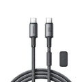 JOYROOM S-A50 1.2m Type-C to Type-C 60W Fast Charging Data Cable with Magnetic Cable Holder for iPhone 16-15 Series
