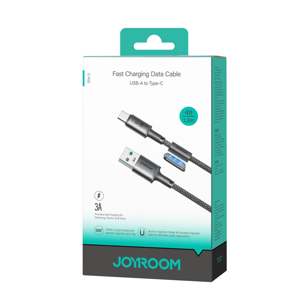 JOYROOM S-A50 1.2m USB-A to Type-C 3A Fast Charging Data Cable with Magnetic Cable Holder for iPhone 16-15 Series