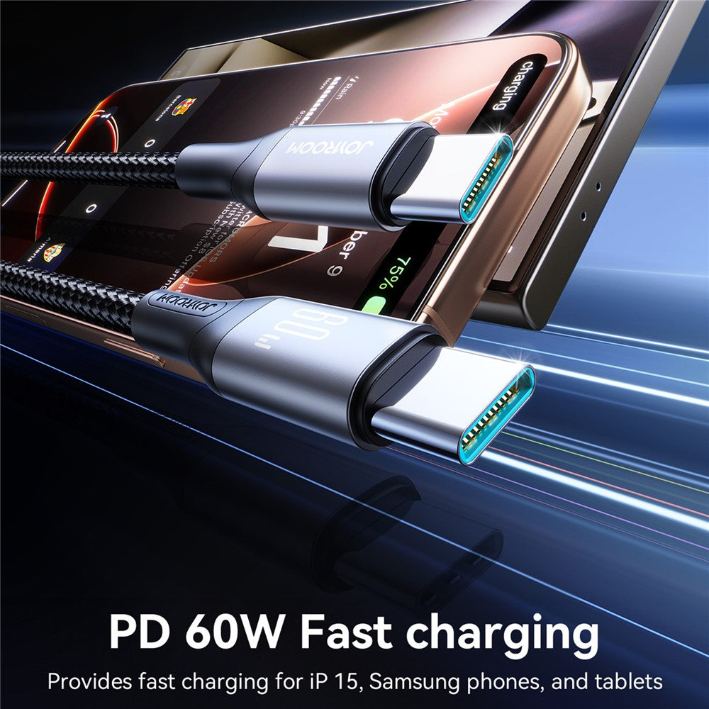 JOYROOM S-A28 2m 60W Fast Charging Cable Type-C to Type-C Data Cord