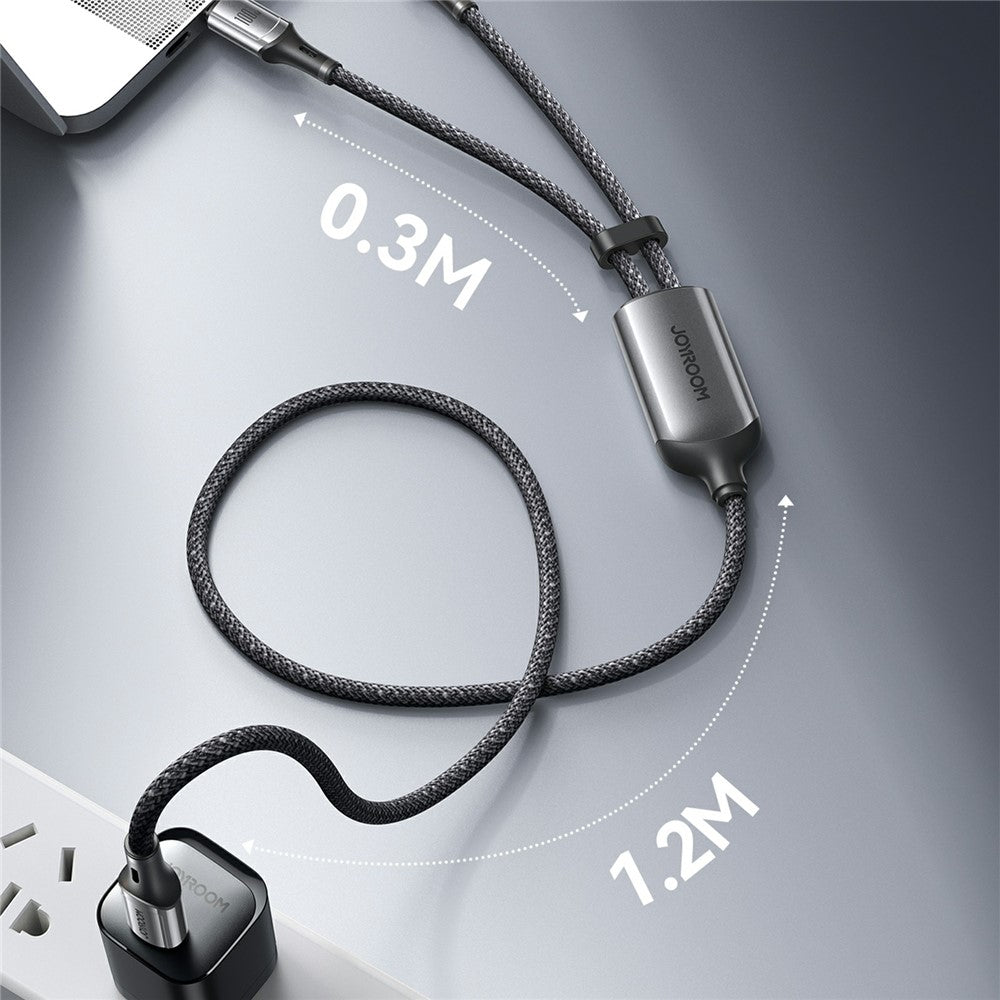 JOYROOM S-A57 1.5m Type-C to Dual Type-C 100W Fast Charging Data Cable for Laptops / Tablets / Smartphones