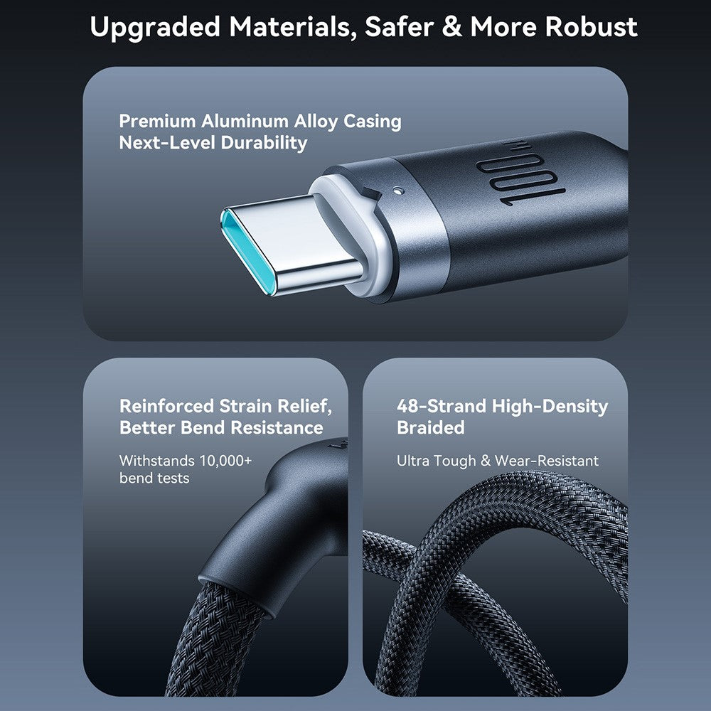 JOYROOM S-A63 1.2m USB-C to USB-C Cable 100W Fast Charging Data Cord