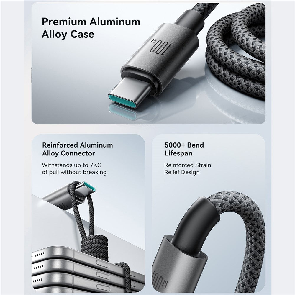 JOYROOM S-A65 1.2m Magnetic Self Winding Cable Type-C to Type-C PD 100W Fast Charging Data Cable