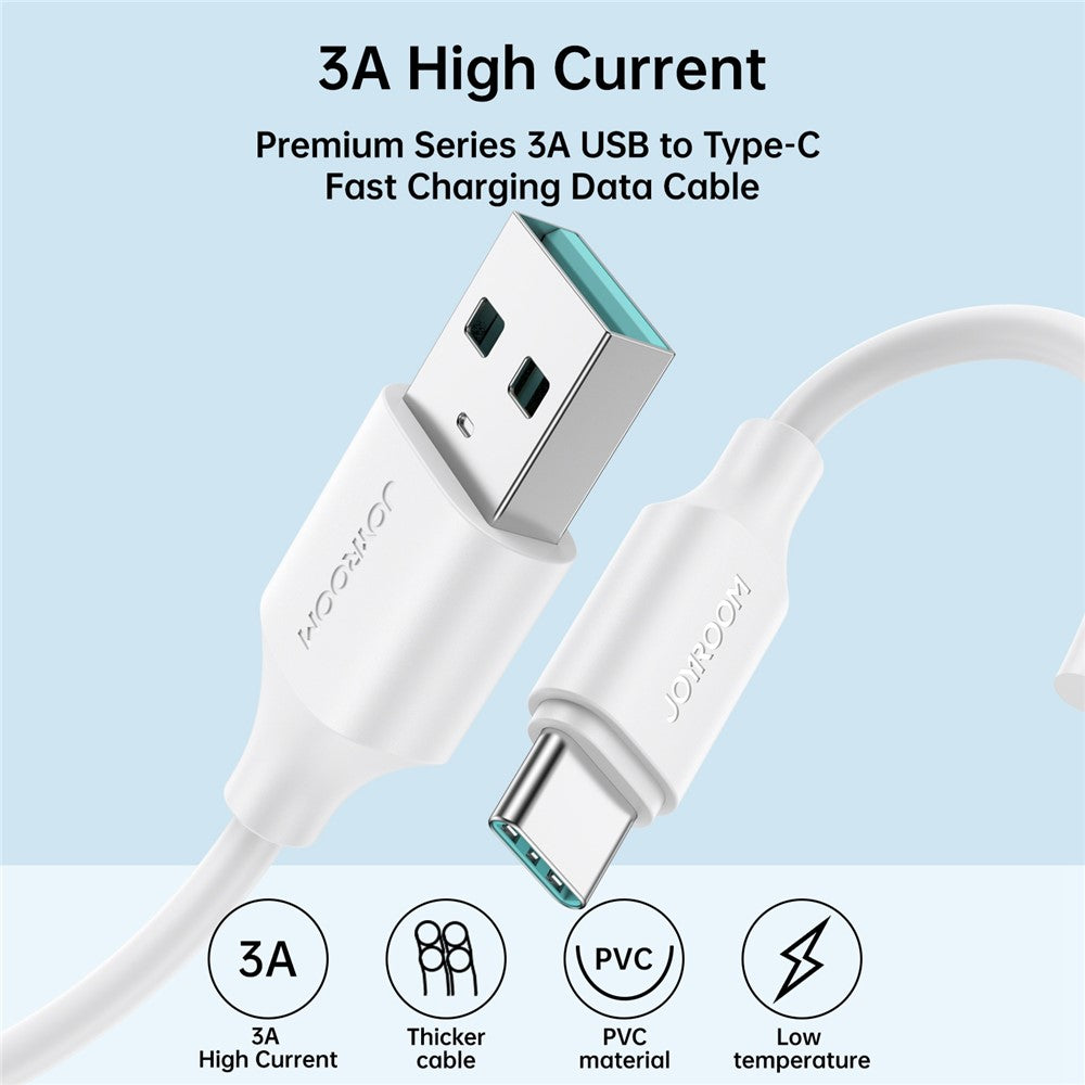 JOYROOM S-UC027A925 25cm USB to Type C Charging Cable 480Mbps Data Transfer 3A Fast Charging Power Bank Charging Cord
