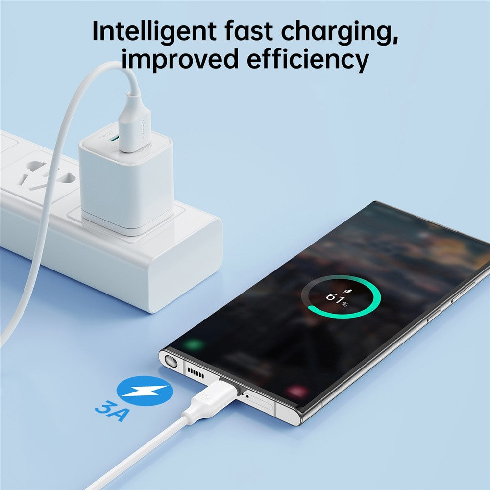 JOYROOM S-UC027A925 25cm USB to Type C Charging Cable 480Mbps Data Transfer 3A Fast Charging Power Bank Charging Cord