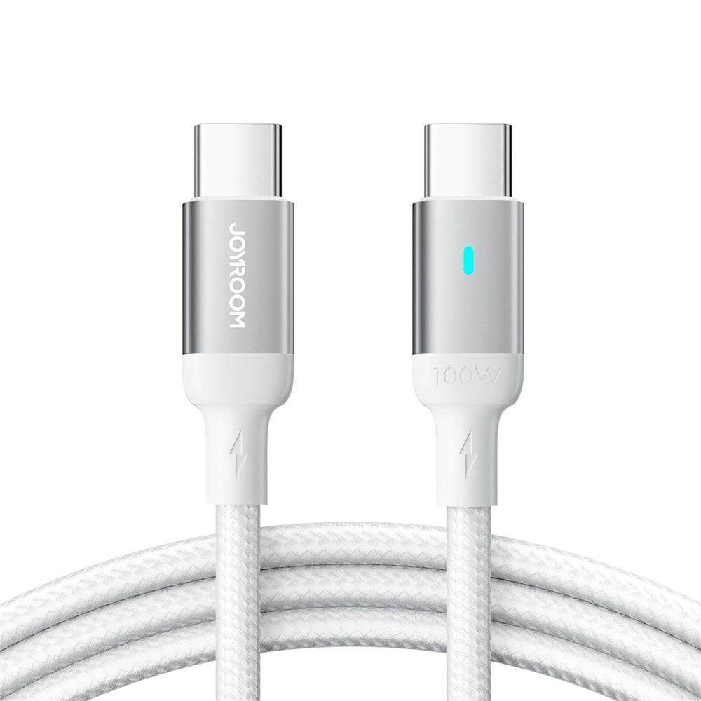 JOYROOM S-CC100A10 Feifan Series for iPhone 16-15 Series 1.2m 100W Type-C to Type-C Fast Charging Cord Braided 480Mbps Data Cable