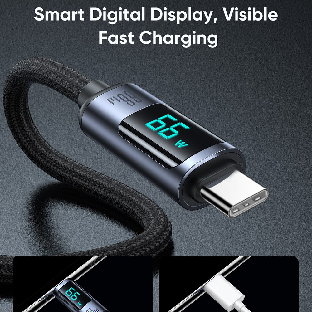 JOYROOM S-AC066A16 1.2m Prism Series for iPhone 15 Series Digital Display 66W Fast Charging USB-A to Type-C Data Cable