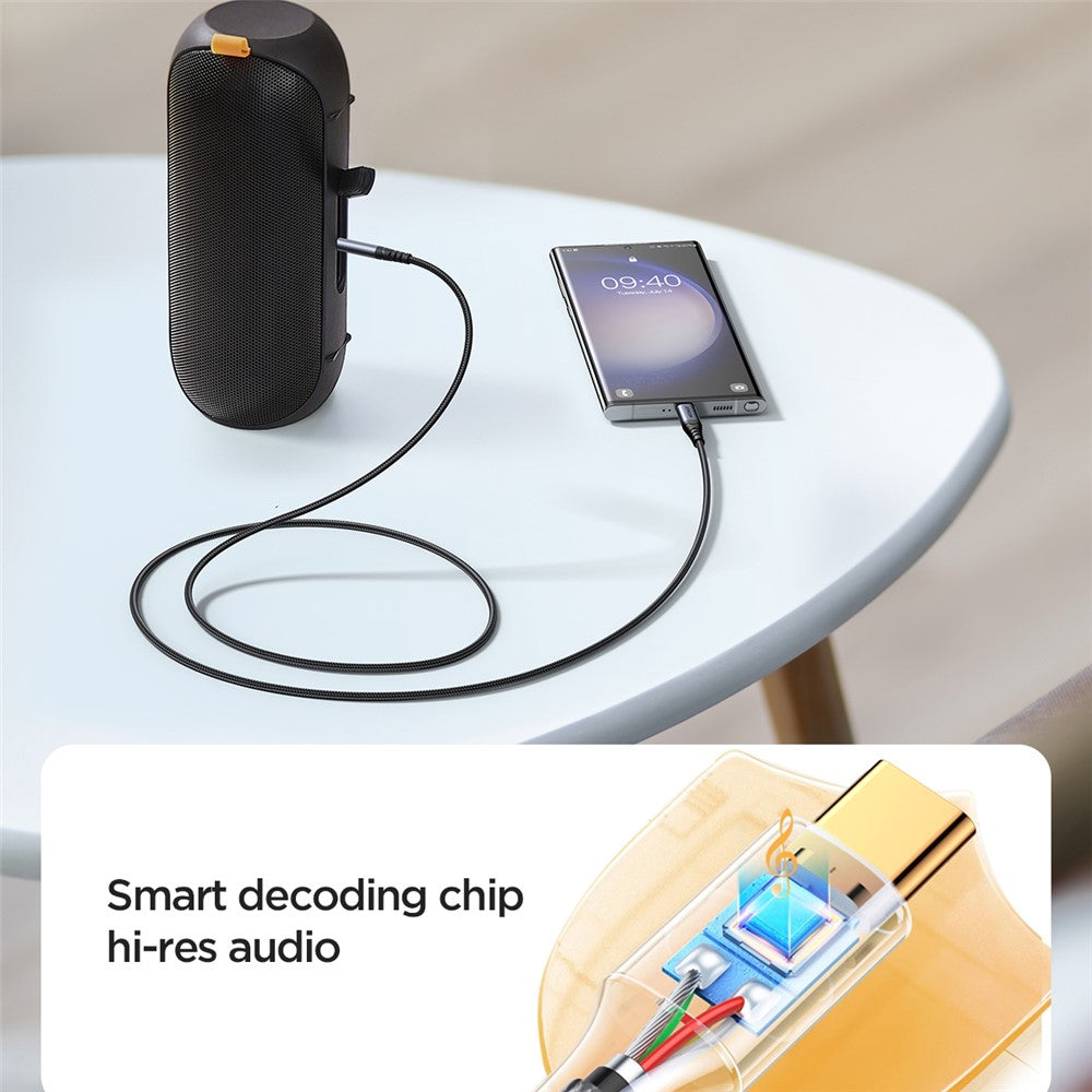 JOYROOM SY-A07 for iPhone 15 Series AUX Audio Cable Type-C to 3.5mm 1.2m Audio Adapter Hi-Fi Headphone Car Stereo Cord