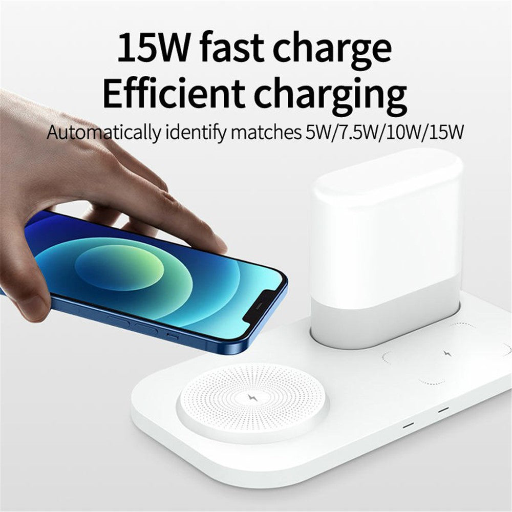 Wireless Charging Station with Night Light – Phone & Earphone Charging, Gift-Ready