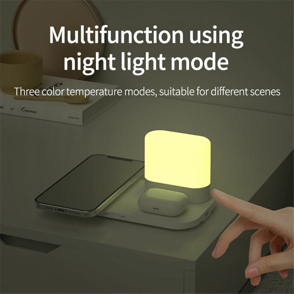 Wireless Charging Station with Night Light – Phone & Earphone Charging, Gift-Ready