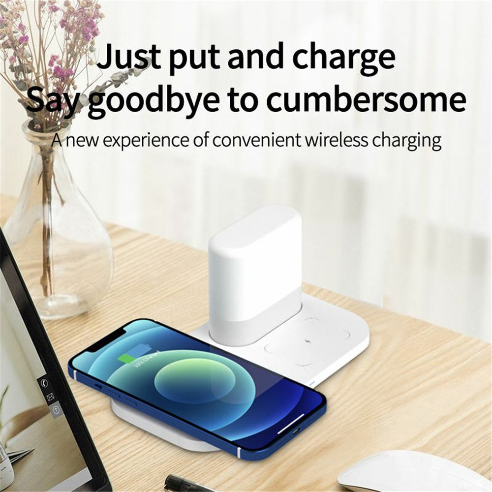 Wireless Charging Station with Night Light – Phone & Earphone Charging, Gift-Ready