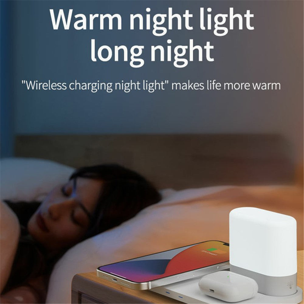 Wireless Charging Station with Night Light – Phone & Earphone Charging, Gift-Ready