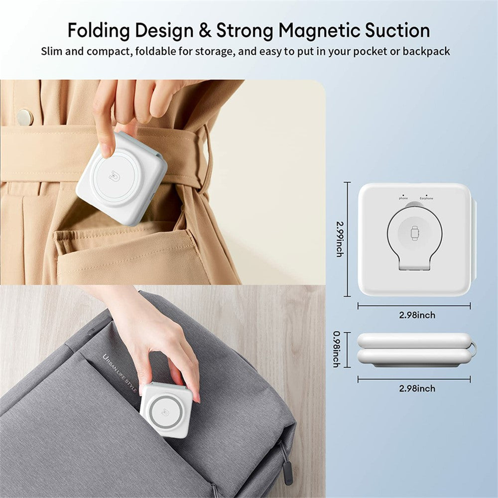 3-in-1 Foldable Magnetic Wireless Charger – Palm-Sized Travel Design