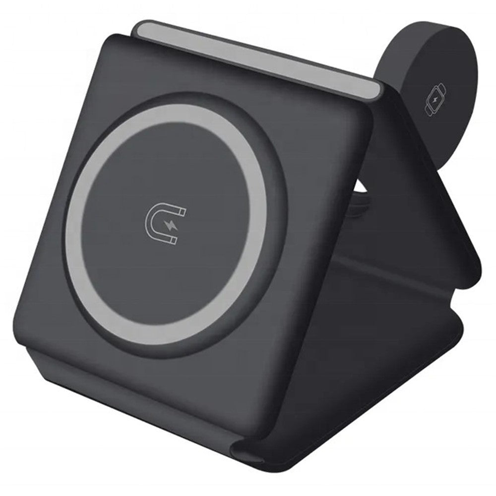3-in-1 Foldable Magnetic Wireless Charger – Palm-Sized Travel Design