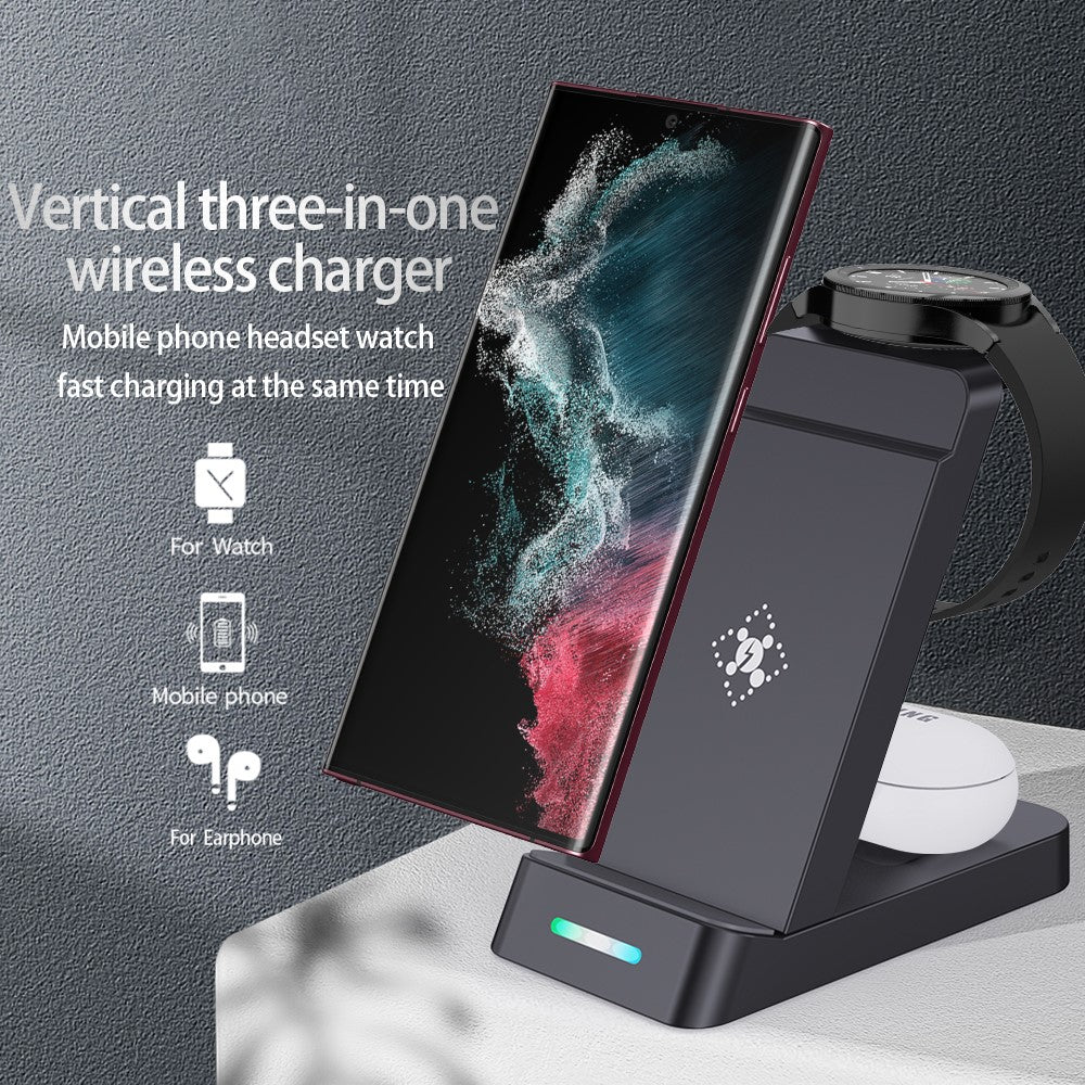 3-in-1 Foldable Wireless Charger – Camera-Friendly Design for Samsung Galaxy Watch