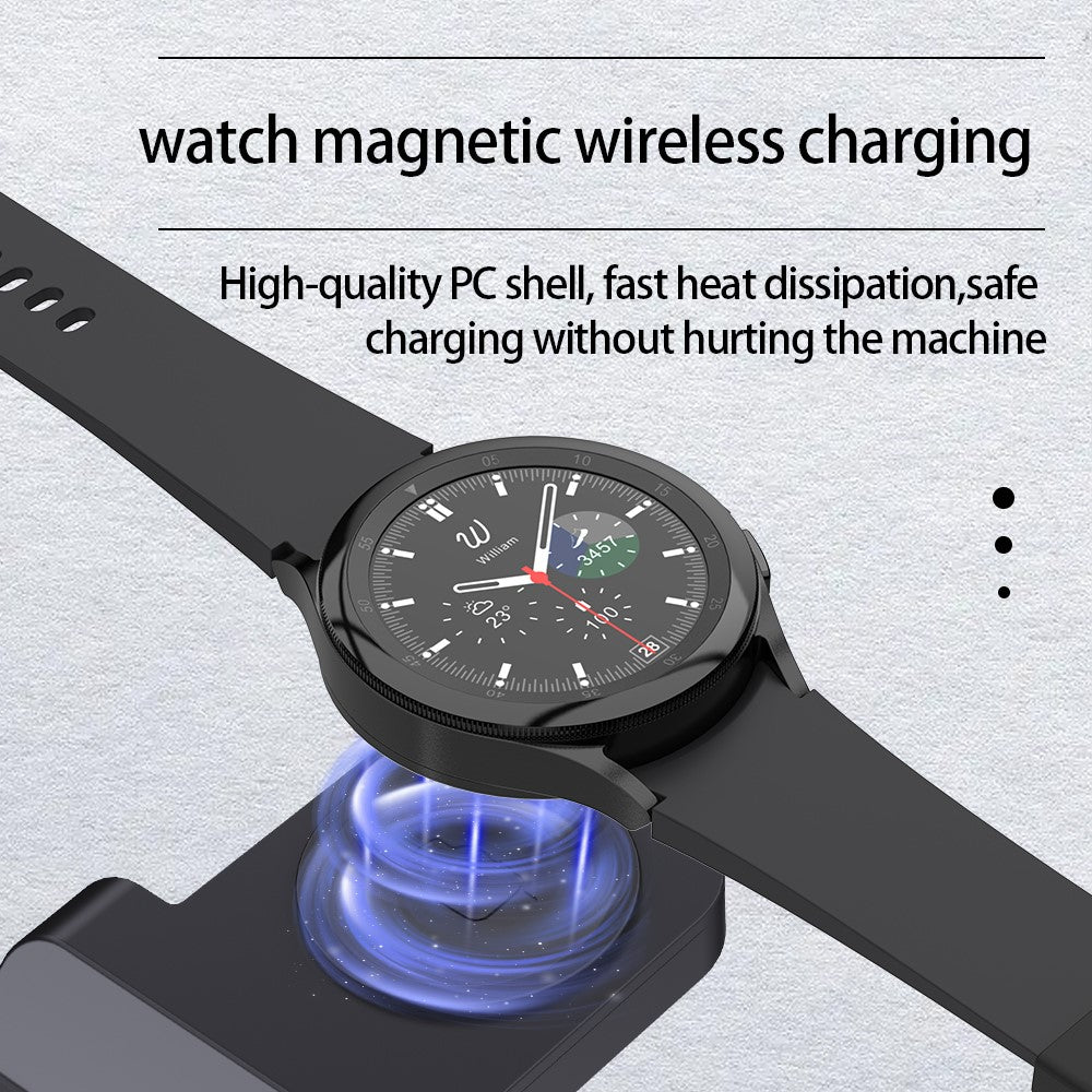 3-in-1 Foldable Wireless Charger – Camera-Friendly Design for Samsung Galaxy Watch