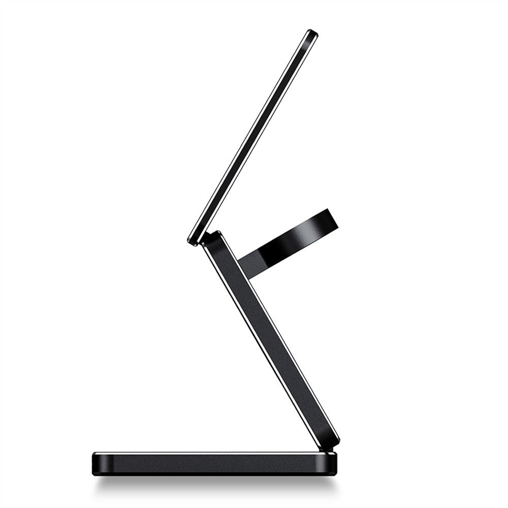 3-in-1 Foldable Aluminum Alloy Wireless Charging Stand – Sleek Premium Finish