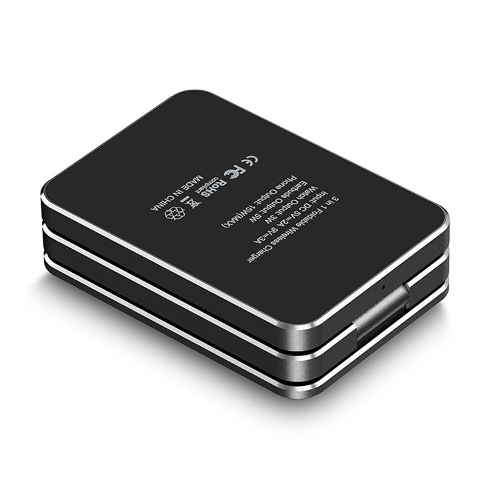 3-in-1 Foldable Aluminum Alloy Wireless Charging Stand – Sleek Premium Finish