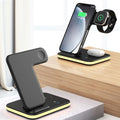 4-in-1 Wireless Charging Stand with Soft Night Light – Dual-Coil Phone Charging