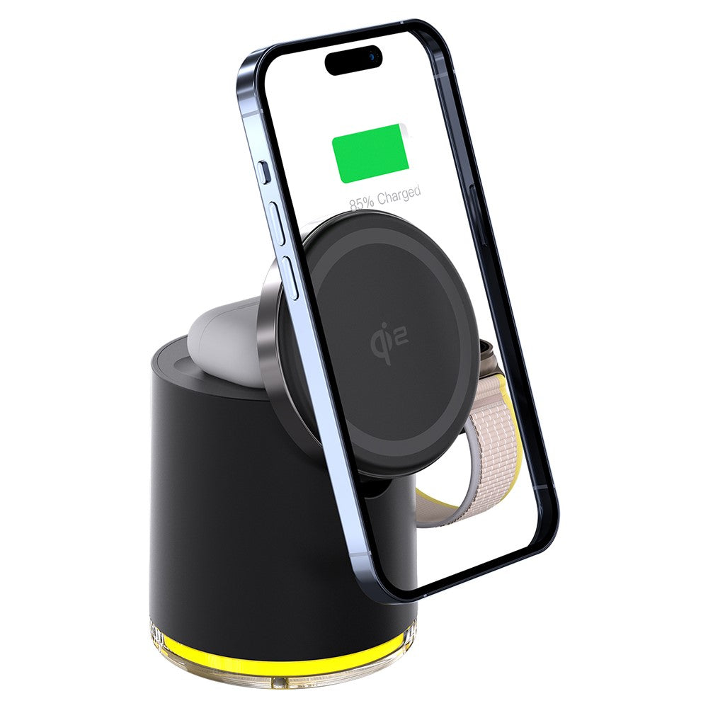 Qi2 Foldable Wireless Charging Stand with Retractable Watch Bracket