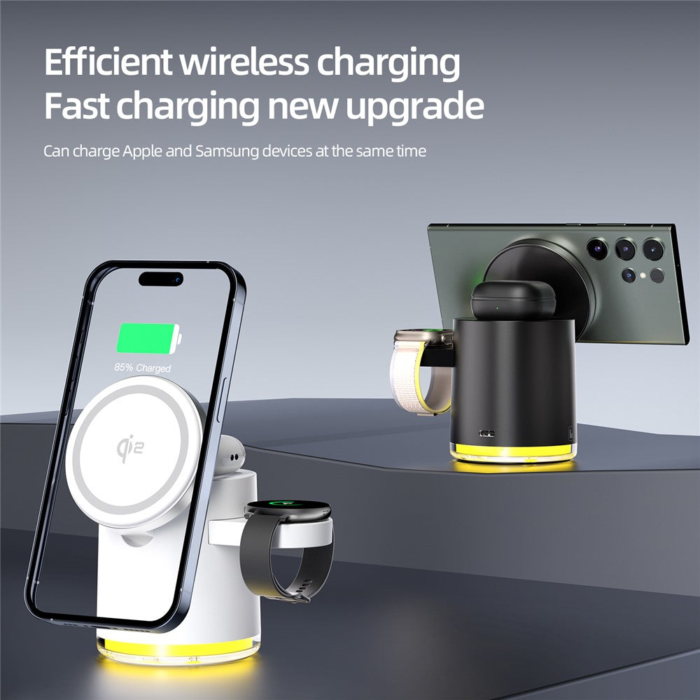 Qi2 Foldable Wireless Charging Stand with Retractable Watch Bracket