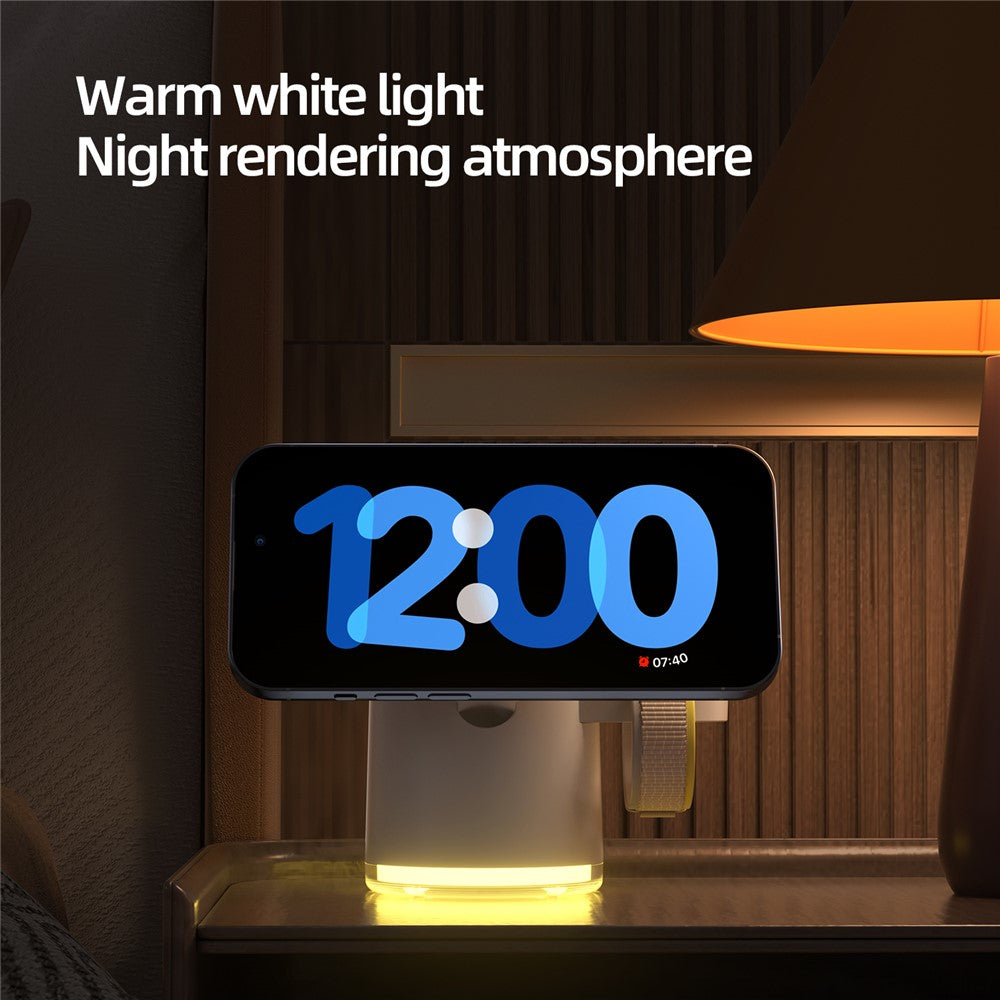 Qi2 Foldable Wireless Charging Stand with Retractable Watch Bracket