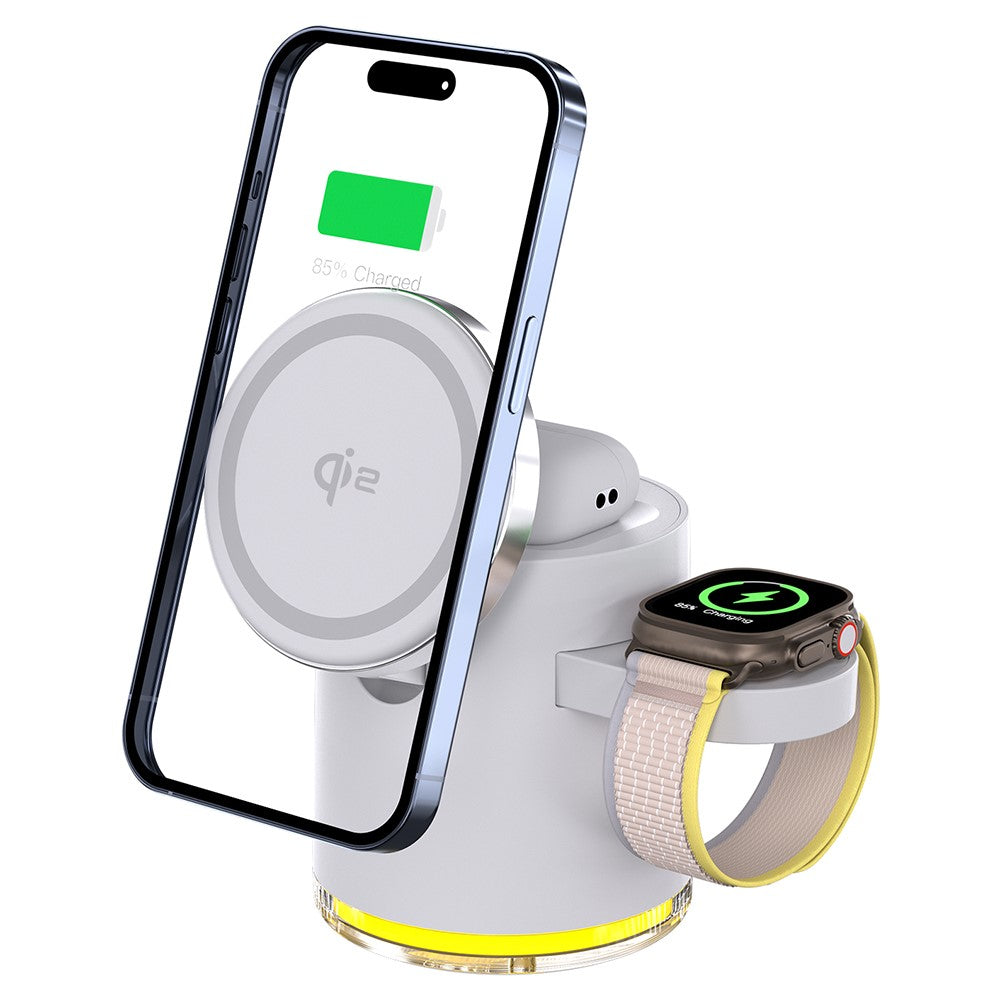 Qi2 Foldable Wireless Charging Stand with Retractable Watch Bracket