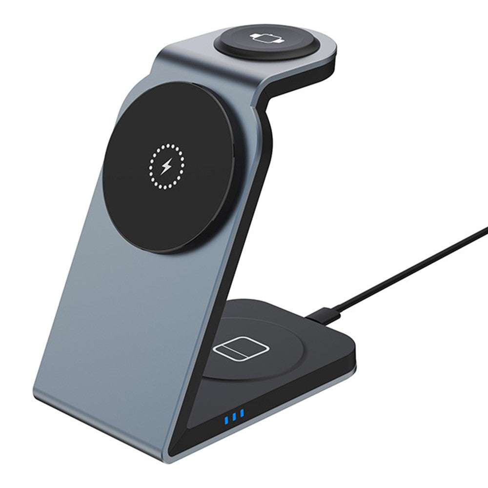 Metal 3-in-1 Magnetic Wireless Charging Stand – Compact Desktop Design