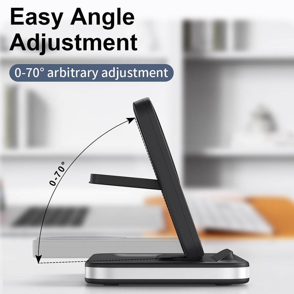 3-in-1 Foldable Wireless Charger Dock with Night Light – Phone, AirPods & Apple Watch