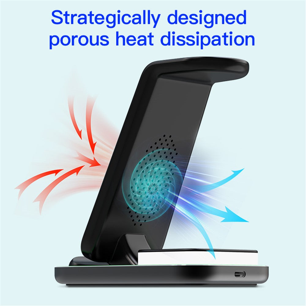 3-in-1 Dual-Coil Wireless Charger with Night Light – for iPhone, Apple Watch & AirPods