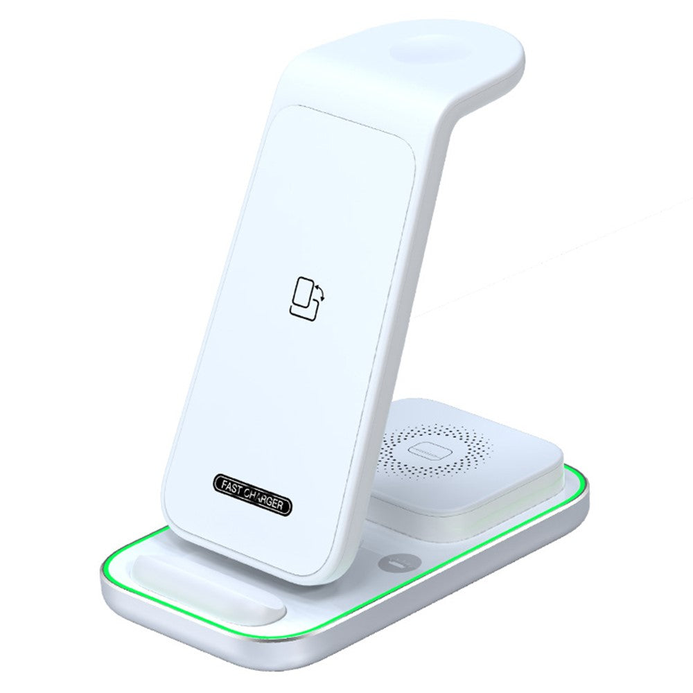 3-in-1 Dual-Coil Wireless Charger with Night Light – for iPhone, Apple Watch & AirPods