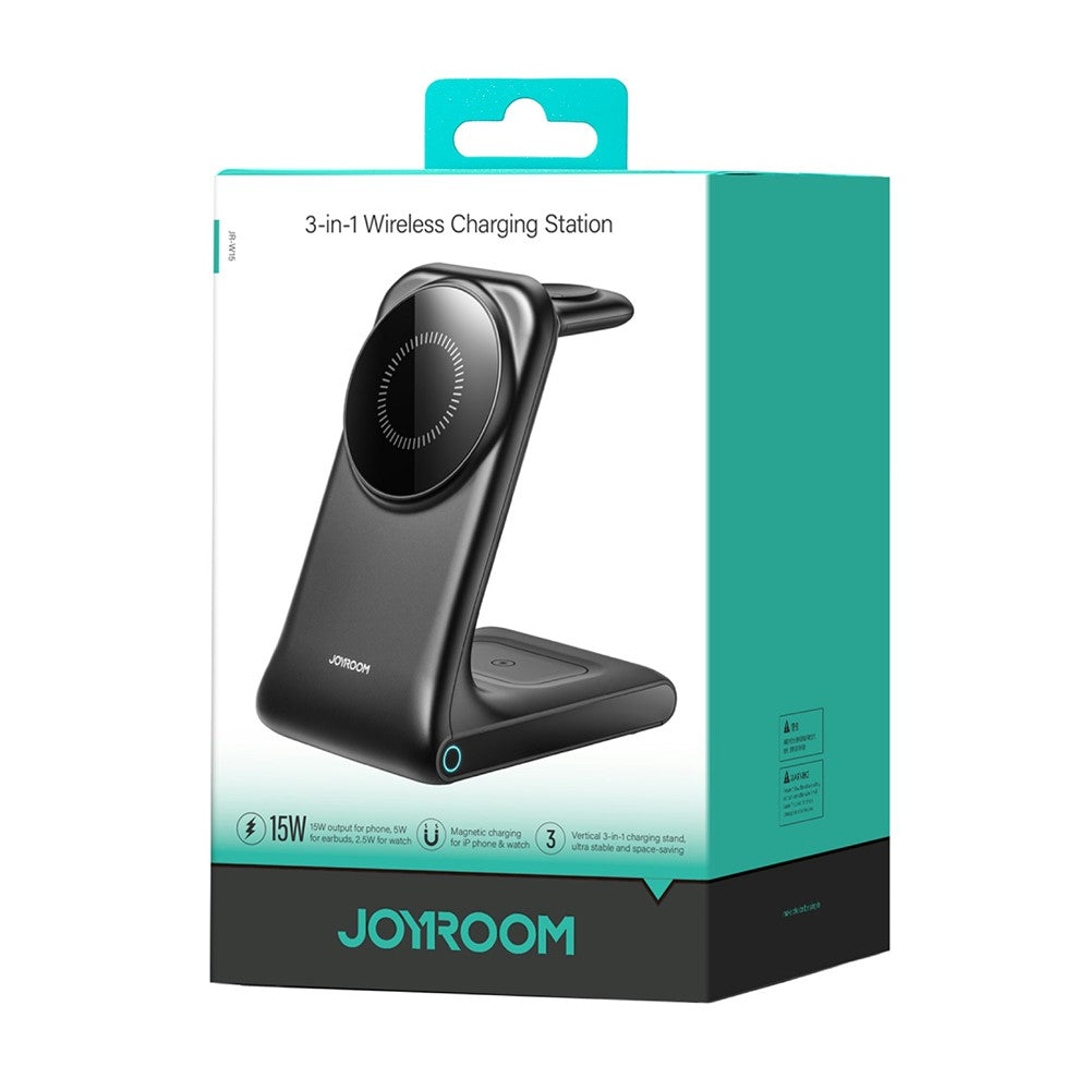 JOYROOM JR-W15 3 in 1 Magnetic Desktop Wireless Charger for iPhone / Apple Watch / Airpods 15W Charging Stand