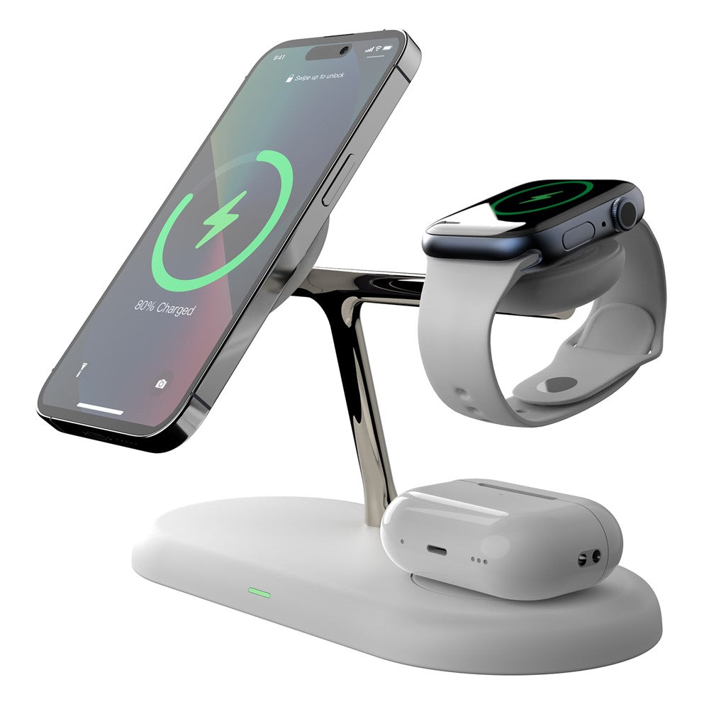 3-in-1 Magnetic Wireless Charging Dock with Night Light – Phone, Watch & AirPods