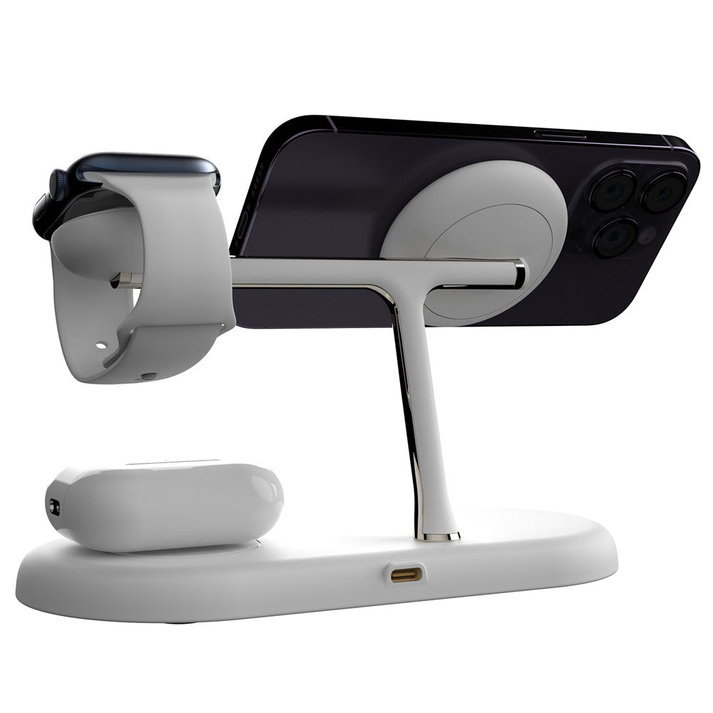 3-in-1 Magnetic Wireless Charging Dock with Night Light – Phone, Watch & AirPods