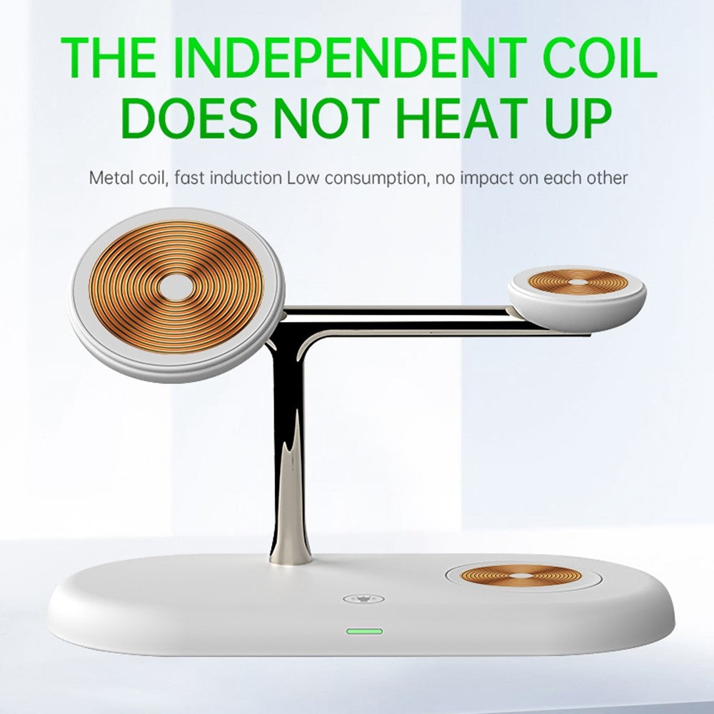 3-in-1 Magnetic Wireless Charging Dock with Night Light – Phone, Watch & AirPods