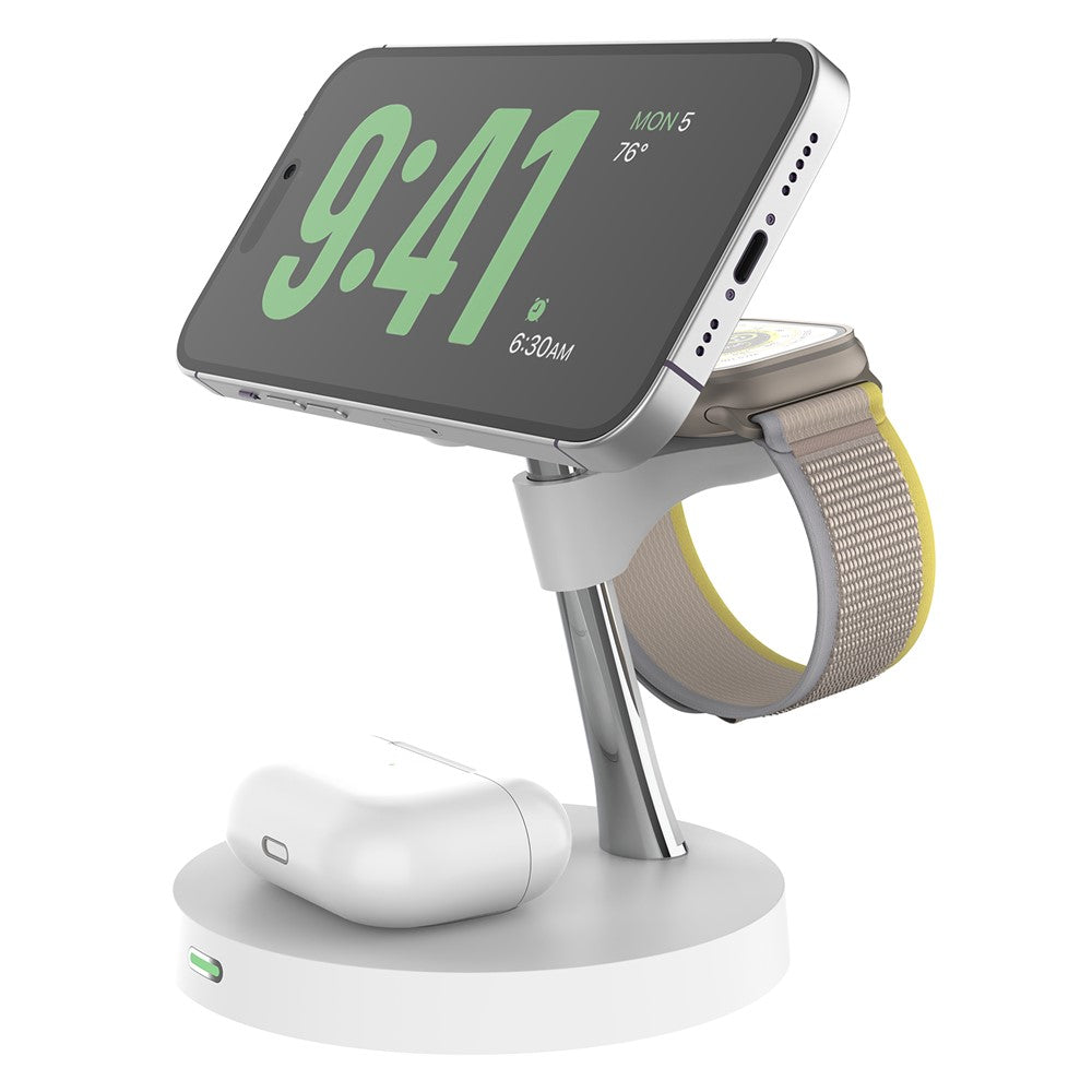 3-in-1 Magnetic Wireless Charging Station with Night Light – Phone, Watch & AirPods