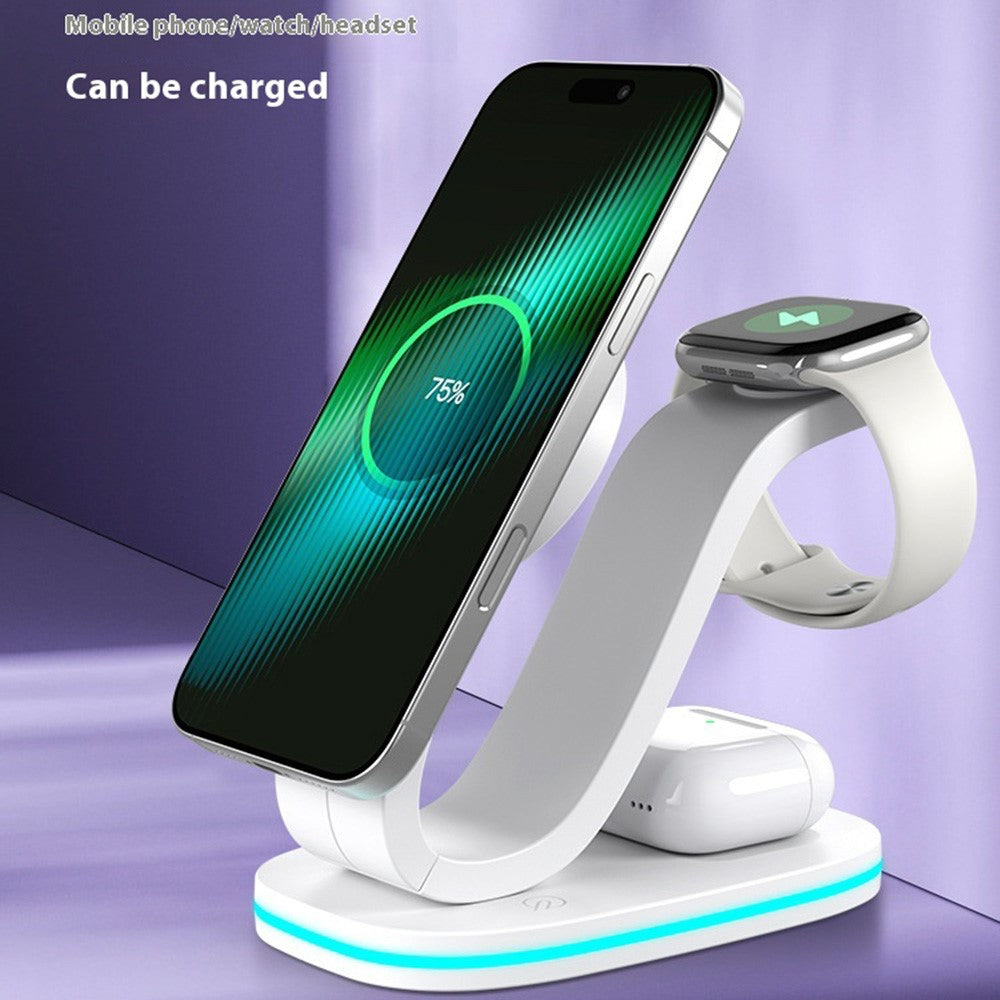 3-in-1 Wireless Charger with Night Light – Phone, Watch & Earbuds (Standard Edition)
