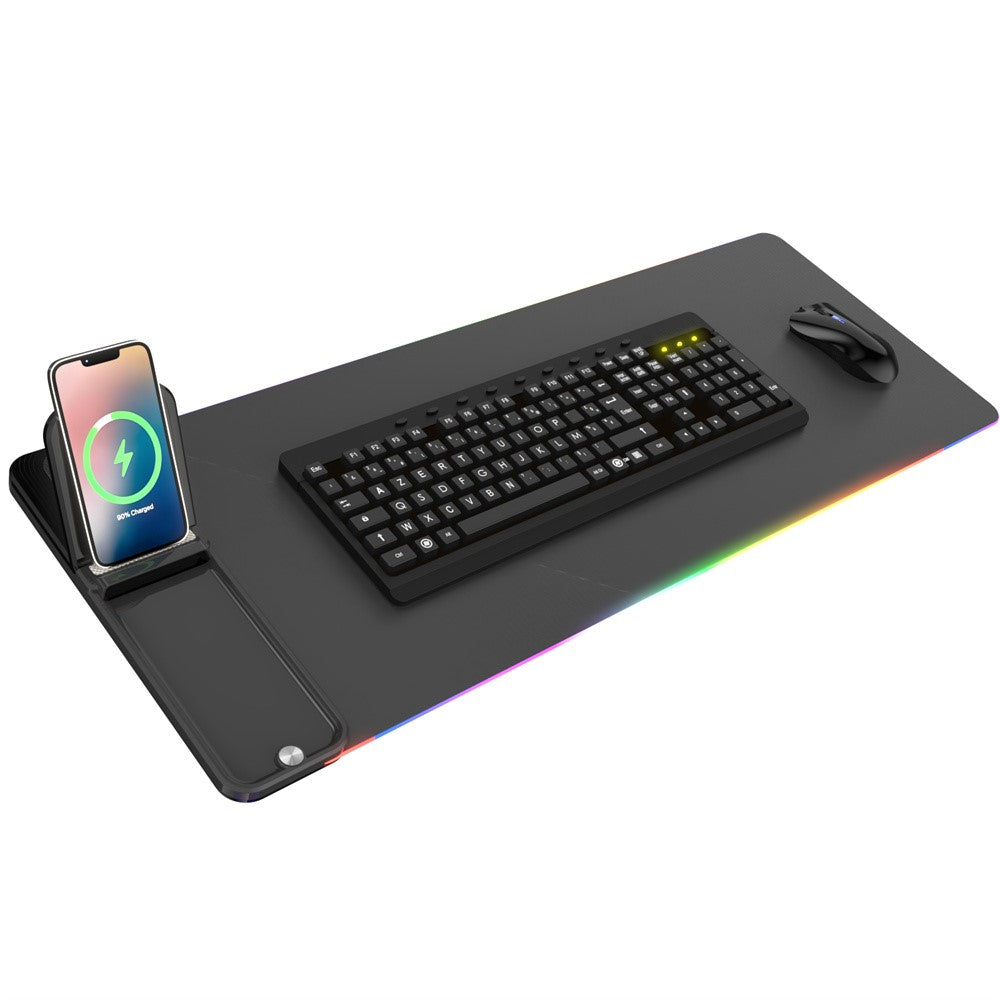 15W Wireless Charging Mouse Pad – Foldable, LED Illuminated