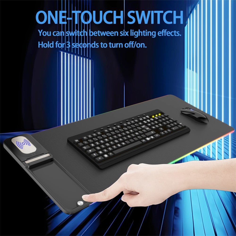 15W Wireless Charging Mouse Pad – Foldable, LED Illuminated