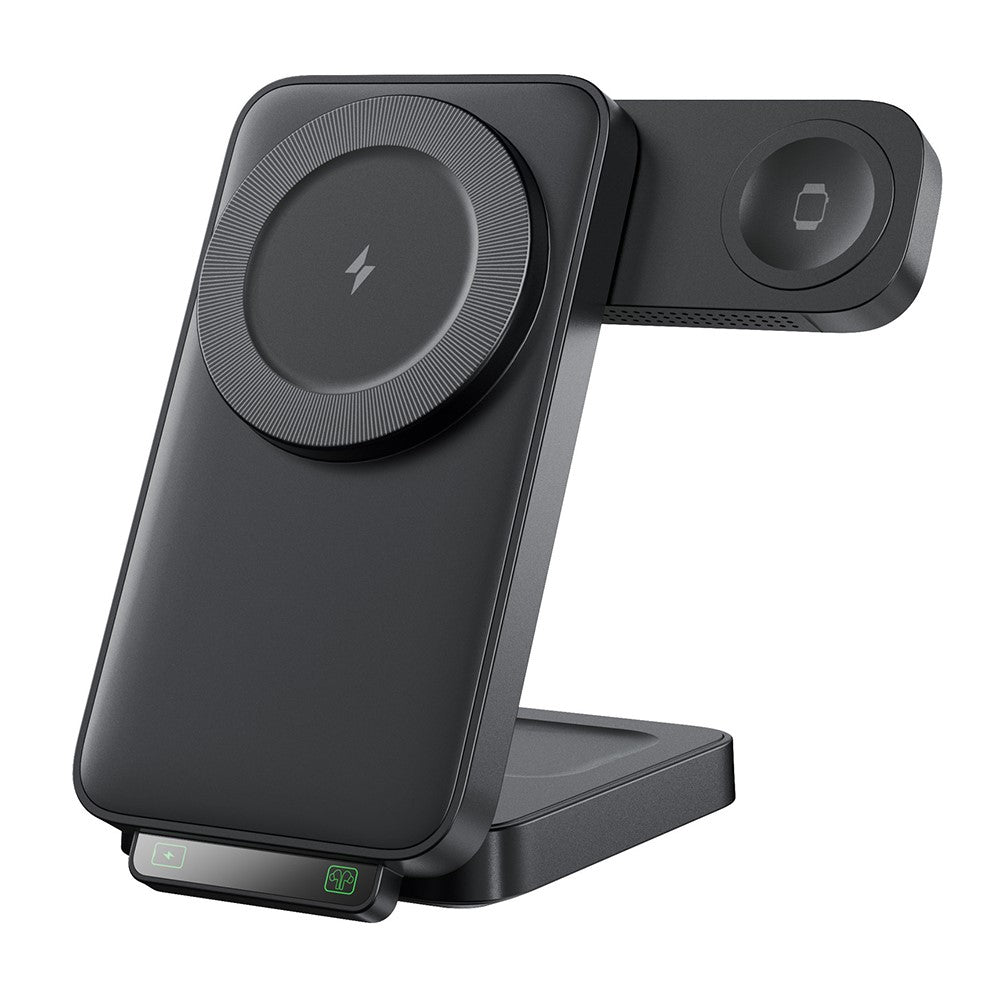 3-in-1 Foldable Magnetic Wireless Charger with Night Light – Phone, Earbuds & Watch