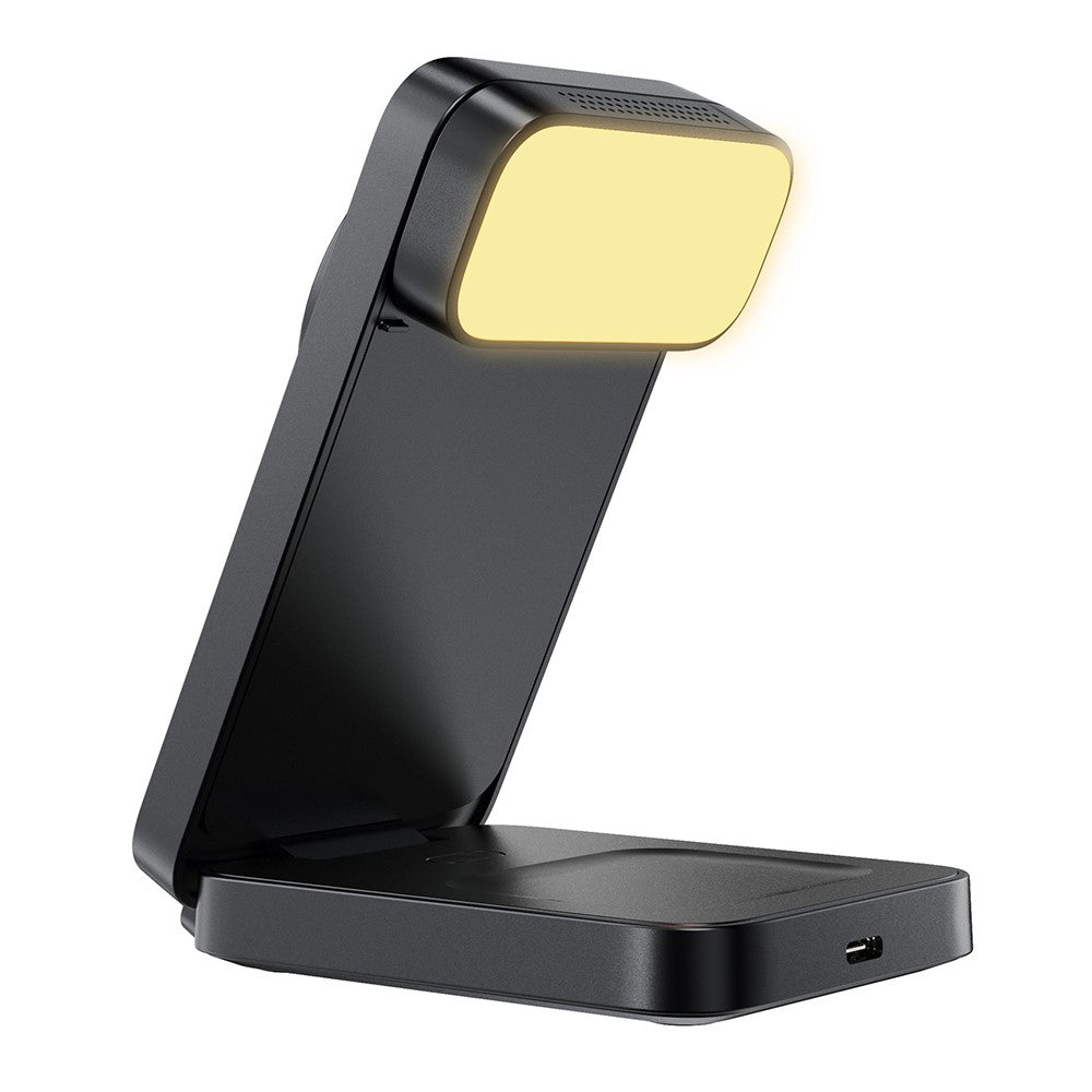 3-in-1 Foldable Magnetic Wireless Charger with Night Light – Phone, Earbuds & Watch
