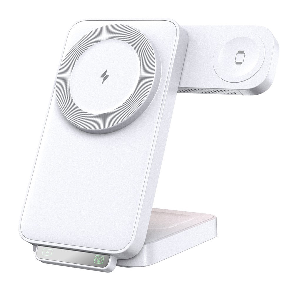 3-in-1 Foldable Magnetic Wireless Charger with Night Light – Phone, Earbuds & Watch