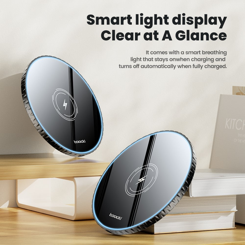 TOOCKI Ultra-Thin Wireless Charging Pad – 15W Fast Charging