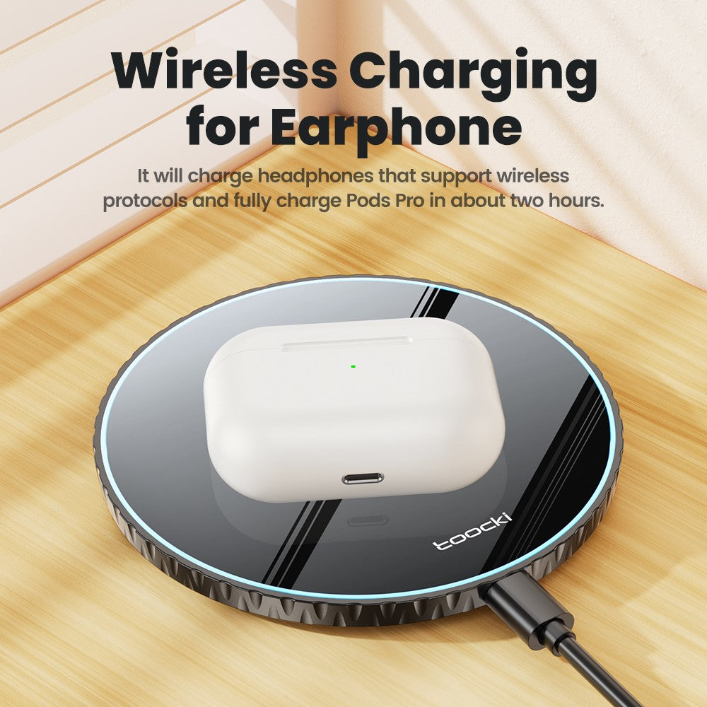 TOOCKI Ultra-Thin Wireless Charging Pad – 15W Fast Charging