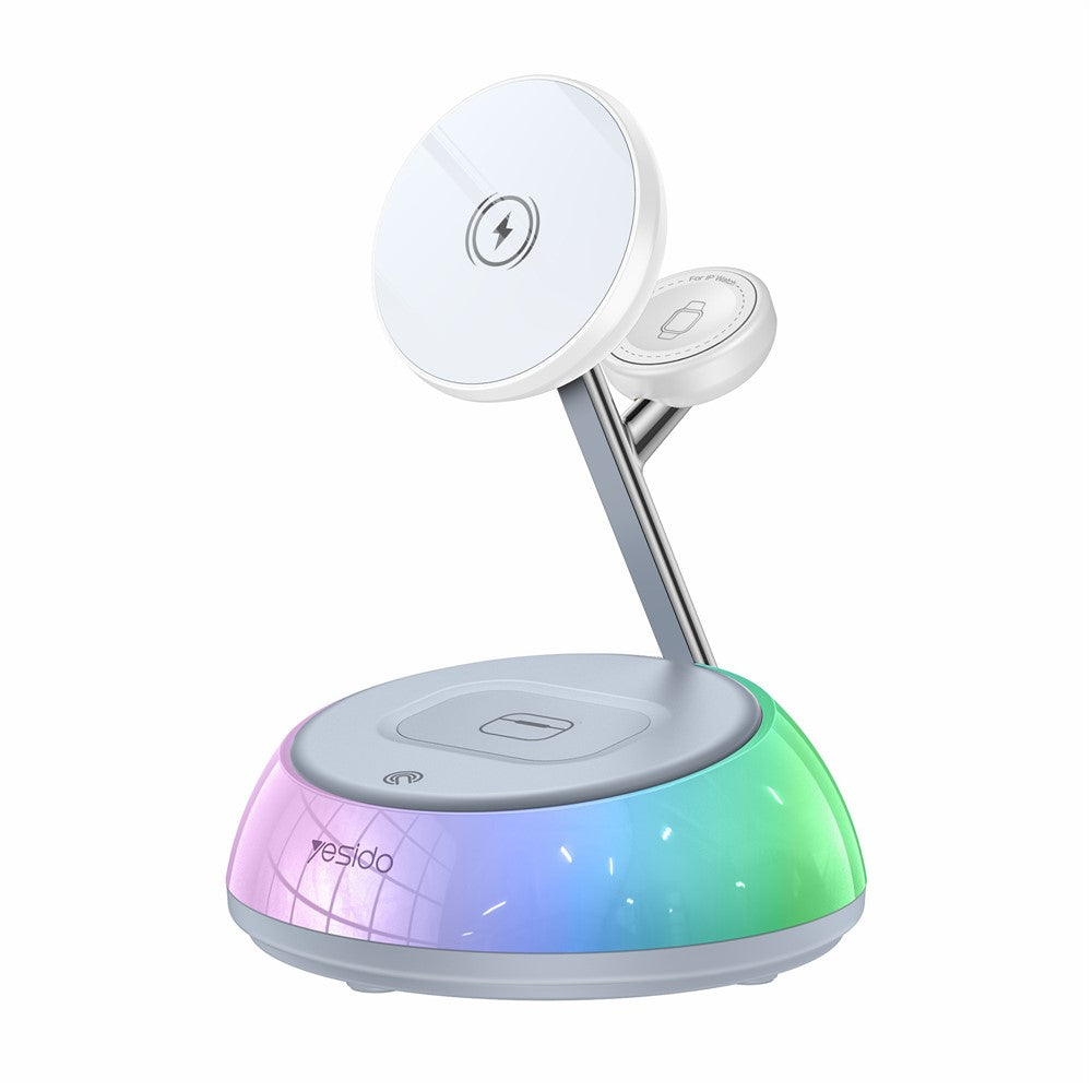 YESIDO DS31 3-in-1 Magnetic Wireless Charging Station with Night Light